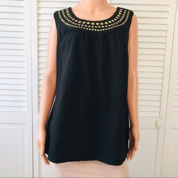 2/$25 STUDIO WORKS Black Sleeveless Shirt Size 1X - Picture 1 of 9